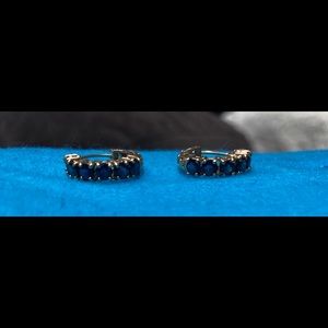 Blue diamonds with 14k gold earrings
